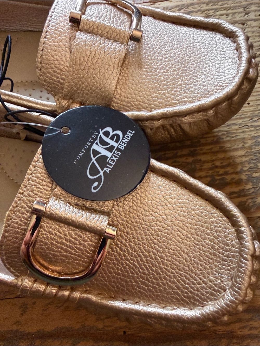 Alexis Bendel Metallic Rose Gold Buckle Loafers - Picture 4 of 4